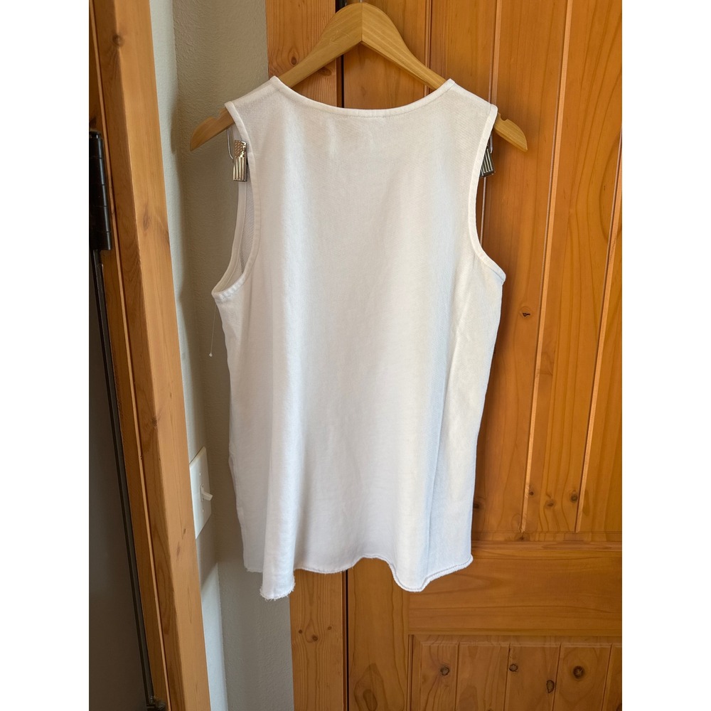 NWT Eileen Fisher White Organic Cotton French Terry Crew Neck Tunic - Picture 5 of 8